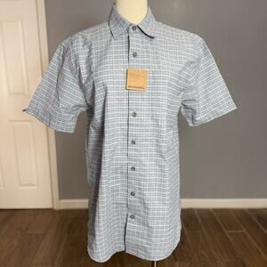 Men's Eddie Bauer Short Sleeve Pack It Seersucker 2.0 Shirt, Gray, Tall Medium